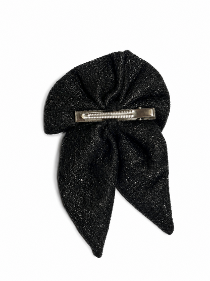 CHARCOAL BOW HAIRCLIP