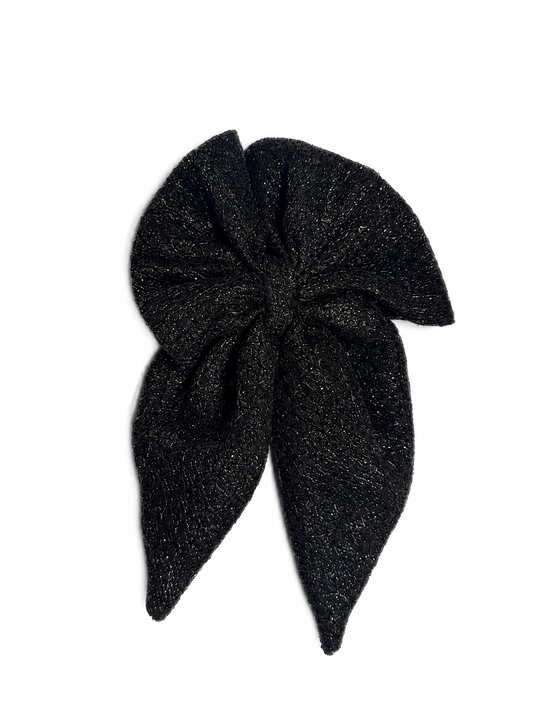 CHARCOAL BOW HAIRCLIP