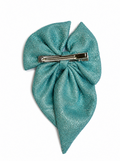 TEAL BOW HAIRCLIP